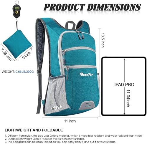 Seektop 20L Hiking Backpack Ultra Lightweight Waterproof Travel Backpack Packable Small Outdoor Bag Foldable Day Pack for Women Men