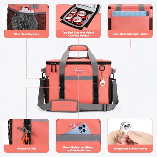 Maelstrom Soft Cooler Bag,Collapsible Soft Sided Cooler,24/30/60/75 Cans Beach Cooler,Ice Chest,Large Leakproof Camping Cooler,Portable Travel Cooler for Grocery Shopping,Camping,Road Trips