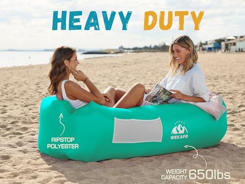 WEKAPO Inflatable Lounger Air Sofa Hammock-Portable,Water Proof& Anti-Air Leaking Design-Ideal Couch for Backyard Beach Traveling Camping Picnics & Music Festivals