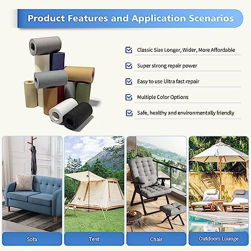 KING MOUNTAIN Canvas Repair Tape,Outdoor Gear Patch, 4×63 Inches,Waterproof,Self-Adhesive for Repairing Boat Covers,Sun Shades,Sofas,Tents,Lounge Chairs,Awnings (Off White)