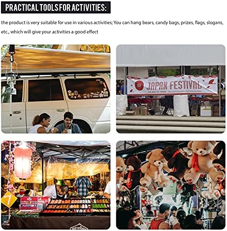 Shappy 8 Pcs Canopy Hanging Clips Tent Hanging Clip for Vendor Booth Display Business Exhibitions to Hang Signs, Slogans, Flags, and for Outdoor Camping to Hang Food, Lanterns, Garbage Bags, Towels