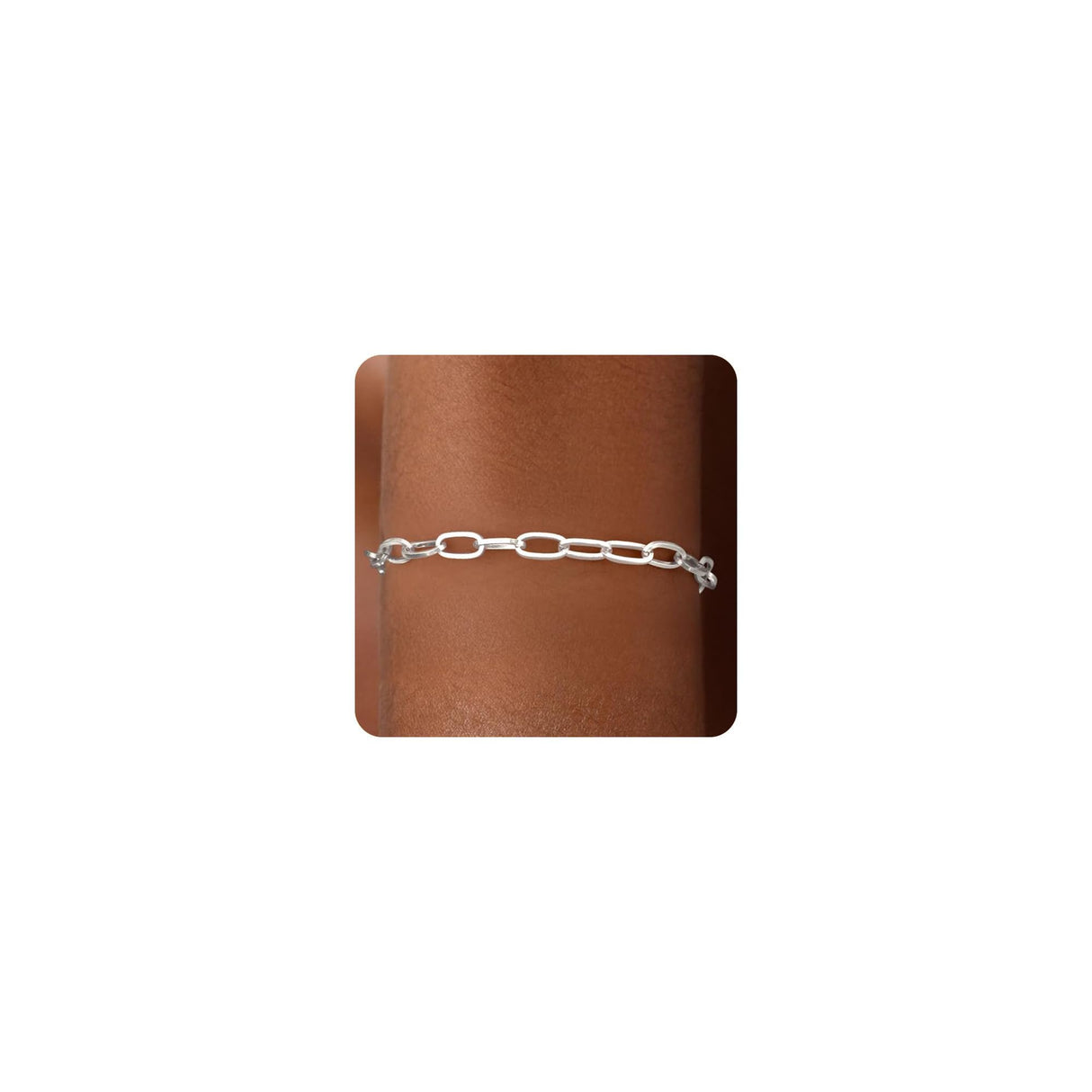Treasure Bender S925 Sterling Silver Paperclip Chain Bracelets 7inches