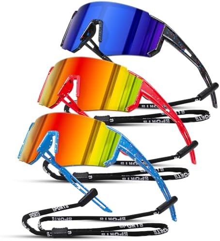 3PACK Kids Sunglasses Polarized Youth Baseball Sunglasses Boys Girls Softball Cycling UV400 Protection Goggles