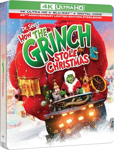 Dr. Seuss' How The Grinch Stole Christmas - 25th Anniversary Limited Edition Steelbook 4K Ultra HD + Blu-ray + Digital
