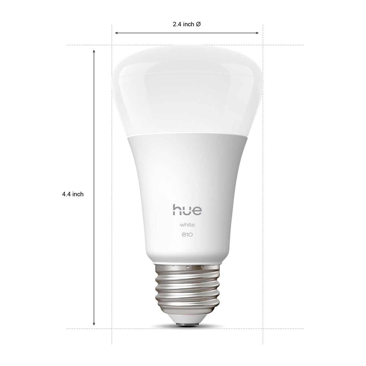 Philips Hue Smart LED A19 Bulb 4-Pack, Warm White Light 2700K, E26 Base, 9W, 810 Lumens, Dimmable LED Bulbs, Works with Alexa, Google Assistant, and Apple Home