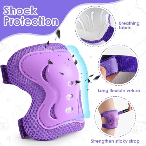 BOSONER Kids/Youth Knee Pad Elbow Pads Guards Protective Gear Set for Roller Skates Cycling BMX Bike Skateboard Inline Skatings Scooter Riding Sports