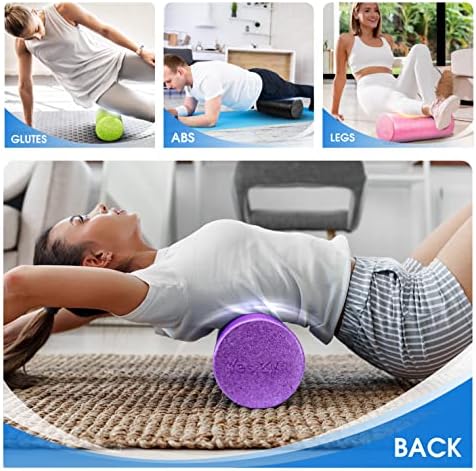 Yes4All High-Density Round Back Roller Foam, Exercise Foam Roller for Yoga, Pilates & Stretching - 12, 18, 24, 36 inch