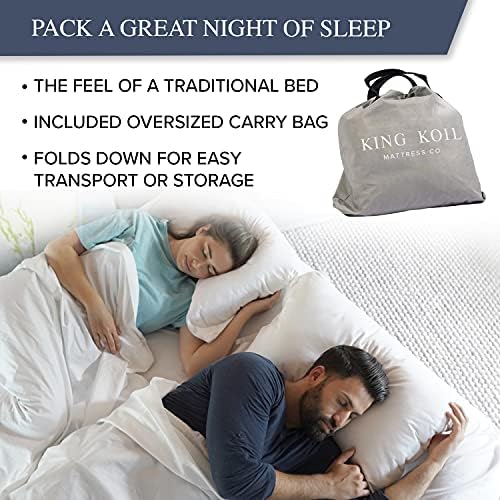 King Koil Premium California King Size Air Mattress with Built-in High-Speed Pump Best for Home, Camping & Guests, 20" Double High Airbed Adjustable Blow Up Mattress, Waterproof, 1-Year Warranty