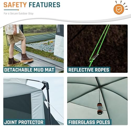 Screen House Tent 13x9ft Screen Room Mesh Gazebos w/ 2 Magnetic Doors, Included Projection Screen, Camping Tent Screened Canopy Shelter for Outdoor Patios Backyards Activities