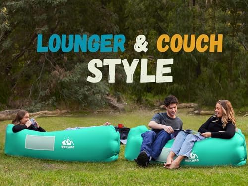 WEKAPO Inflatable Lounger Air Sofa Hammock-Portable,Water Proof& Anti-Air Leaking Design-Ideal Couch for Backyard Beach Traveling Camping Picnics & Music Festivals