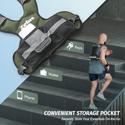 ZELUS Weighted Vest for Men and Women | 4-10lb/11-20lb/20-32lb Vest with 6 Ironsand Weights for Home Workouts | Adjustable Body Weight Vest Exercise Set for Cardio and Strength Training