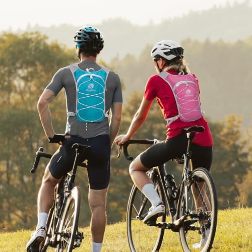 Small Water Backpack, Festival Hydration Vest, Hydro Pack with 2L Water Bladder, Lightweight Hydropack Running Water Vest for Women Men Runners Hiking Camping Biking Climbing