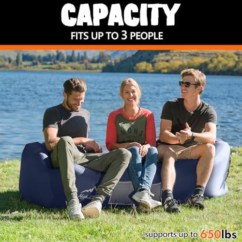 AlphaBeing Inflatable Lounger Beach Chair Accessories, Air Sofa Hammock Inflatable Couch for Camping Backyard Lakeside with Compression Sacks, Ideal Outdoor Gifts for Adults