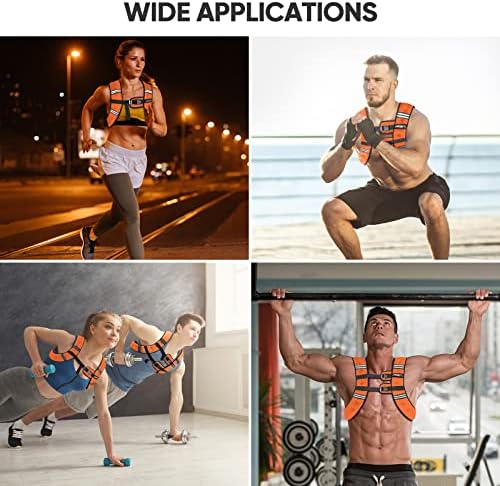 APEXUP Weighted Vest with 5lbs/10lbs/15lbs/20lbs/25lbs/30lbs Weights and Reflective Stripe, Weight Vest Men Women for Workout, Strength Training, Running
