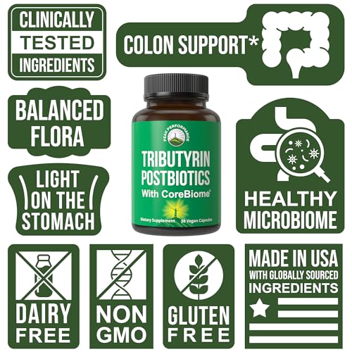 CoreBiome Tributyrin Postbiotic Supplement Clinically Tested For Gut Health. More Effective than Sodium Butyrate Capsules. High Bioavailability Post Biotics For Digestive, Leaky Gut, Colon, Microbiome