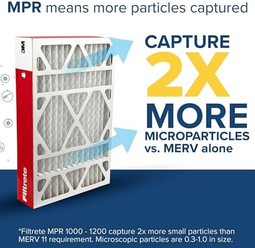 Filtrete 20x20x4 Air Filter, MPR 1000, MERV 11, Allergen Defense 12-Month Deep Pleated 4-Inch Air Filters, 2 Filters