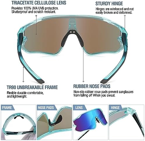 DUCO Kids Sunglasses Youth Baseball Sun Glasses Lightweight TR90 Frame UV400 Sports Cycling Shades for Boys Girls DK268