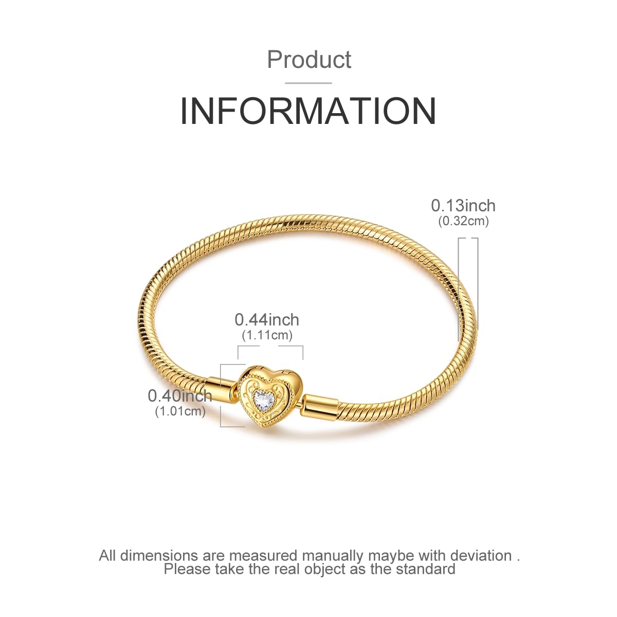 QIKAOLA Gold Bracelets for Pandora Charms Golden Snake Chain Bracelets for Women