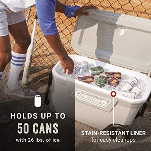Coleman Classic Series Insulated Portable Wheeled Cooler, Leak-Resistant Outdoor Hard Cooler Keeps Ice up to 5 Days, 62-Quart