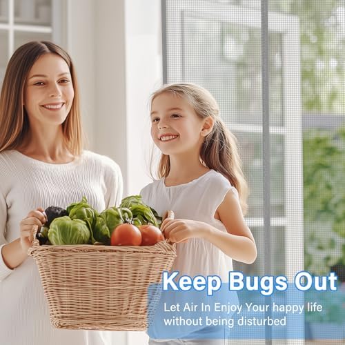 High-Density Magnetic Screen Door Mesh for Home and Patio, Tear Resistant Backdoor Screen Net with Magnetic Closure