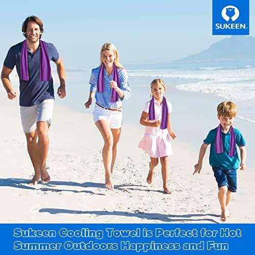 Sukeen 4 Pack Cooling Towel (40"x12"), Ice Towel, Soft Breathable Chilly Microfiber Towel for Yoga, Sport, Running, Gym, Workout, Camping, Fitness, More Activities