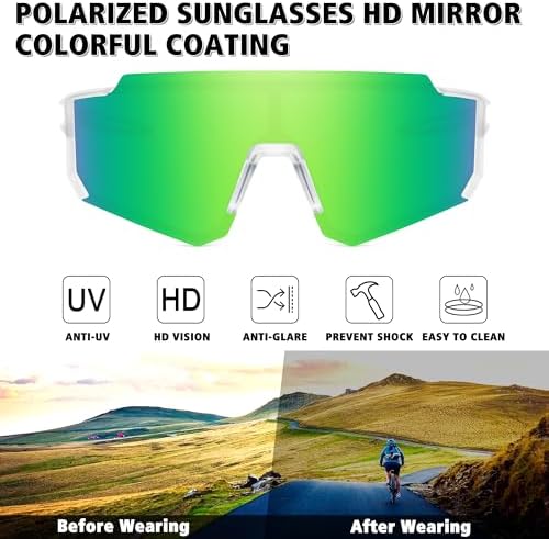 STORYCOAST Polarized Sports Sunglasses for Men Women,Driving Fishing Cycling Mountain Bike Sunglasses UV400 Protection