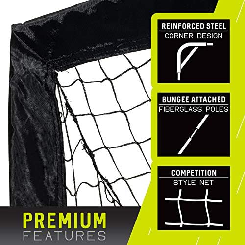 Franklin Sports Blackhawk Backyard Soccer Goal - Portable Pop Up Soccer Nets - Youth + Adult Folding Indoor + Outdoor Goals - Multiple Sizes + Colors - Perfect for Games + Practice