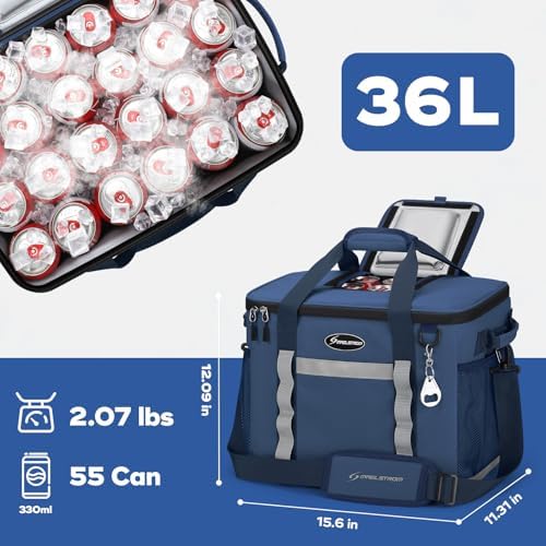 Maelstrom Soft Cooler Bag,Collapsible Soft Sided Cooler,24/30/60/75 Cans Beach Cooler,Ice Chest,Large Leakproof Camping Cooler,Portable Travel Cooler for Grocery Shopping,Camping,Road Trips