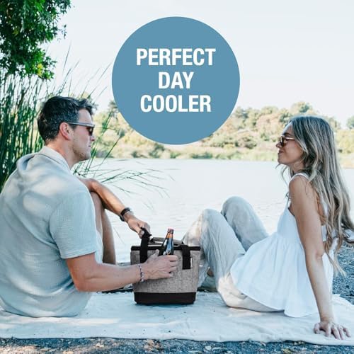 CleverMade Tahoe Collapsible Insulated Cooler Bag – 18 Can Leakproof Soft Cooler for Beach, Travel, Car – Bottle Opener – Cool Gray/Midnight