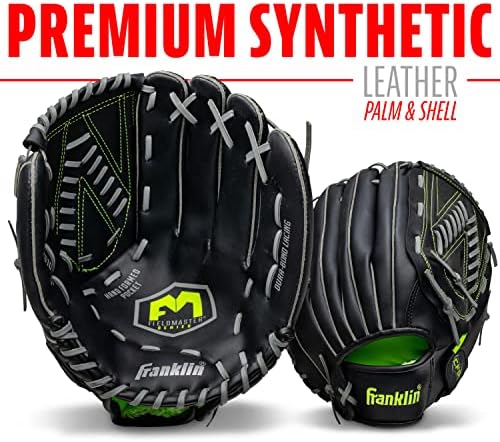 Franklin Sports Baseball + Softball Gloves - Field Master Adult + Youth Baseball + Softball Gloves - Right Hand + Left Hand Gloves - Infield + Outfield Mitts - Multiple Sizes + Colors