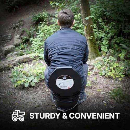 72 HRS Premium Portable Camping Toilet Seat with Lid for Camping, Hiking, Emergencies - Perfect for Emergency Preparedness, Backcountry, Car, Boat, Road Trips (No Bucket)
