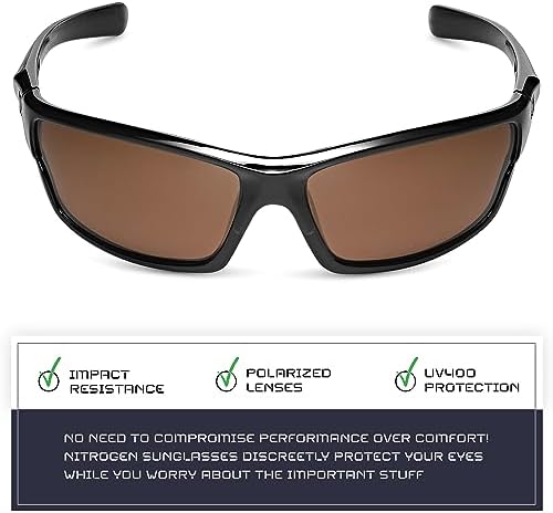 Nitrogen Polarized Wrap Around Sport Sunglasses for Men Women UV400 Protection Sun Glasses