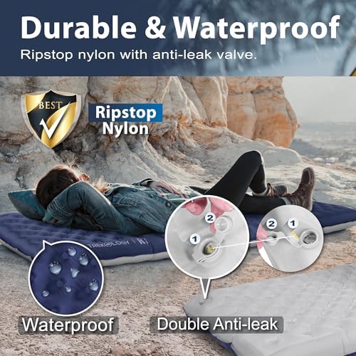 TREKOLOGY Camping Sleeping Pad – Ultra-Lightweight, 4" Thick Camping Mat with 7.2 R-Value for All Seasons – Compact, Durable & Waterproof – Ideal for Backpacking, Hiking, and Outdoor Adventures UL R7