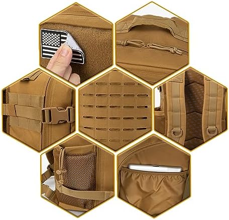 QT&QY 25L/35L/45L Military Tactical Backpack For Men Molle Daypack 3 Day Bug Out Bag Hiking Rucksack With Bottle Holder