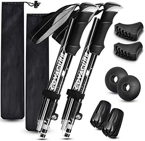 Covacure Trekking Poles Collapsible Hiking Poles - Aluminum Alloy 7075 Trekking Sticks with Quick Lock System, Telescopic, Collapsible, Ultralight for Hiking, Camping