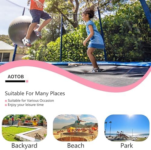 AOTOB 8FT 10FT 12FT 14 FT 15FT Trampoline with Safety Enclosure Net,Outdoor Trampoline with Basketball Hoop, Heavy Duty Jumping Mat and Spring Cover Padding for Kids and Adults, Storage Bag and Ladder
