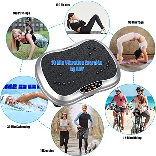 AXV Vibration Plate Exercise Machine Whole Body Workout Portable Mini Vibrate Fitness Platform Lymphatic Drainage Machine for Weight Loss Shaping Toning Wellness Home Gyms Workout (Mini)