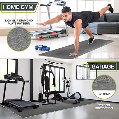 ProsourceFit Puzzle Exercise Mat ½ in, EVA Interlocking Foam Floor Tiles for Home Gym, Mat for Home Workout Equipment, Floor Padding for Kids, Black, 24 in x 24 in x ½ in, 48 Sq Ft - 12 Tiles