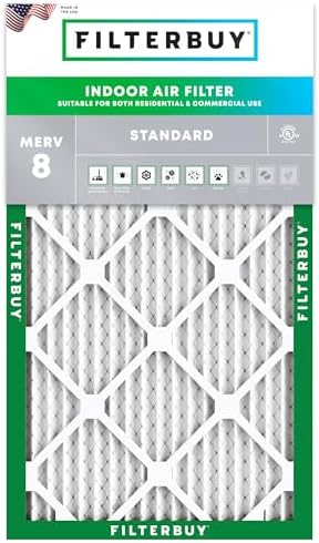 Filterbuy 14x24x1 Air Filter MERV 8 Dust Defense (1-Pack), Pleated HVAC AC Furnace Air Filters Replacement (Actual Size: 13.38 x 23.38 x 0.75 Inches)