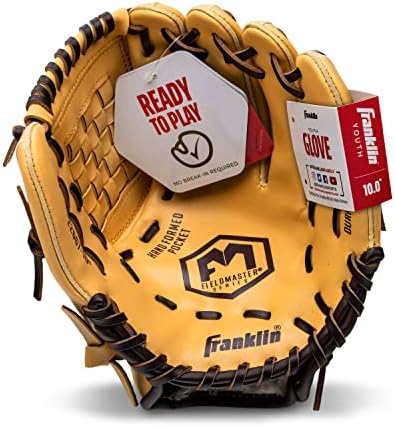 Franklin Sports Baseball + Softball Gloves - Field Master Adult + Youth Baseball + Softball Gloves - Right Hand + Left Hand Gloves - Infield + Outfield Mitts - Multiple Sizes + Colors