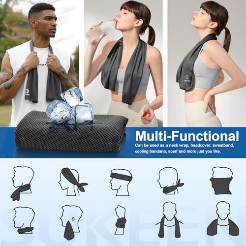Sukeen Cooling Towels for Neck and Face (40" x 12"), Cooling Towel 6 Pack, Microfiber Best Sports Cooling Cool Towels for Hot Weather, Soft Breathable Cooling Towels for Sweat Athletes Men Women
