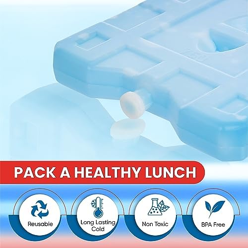 Reusable Jumbo Ice Pack - Long Lasting - Perfect for Keeping Food Or Beverages Cold, Coolers, Camping, Beach Coolers, Hiking & More, Clear Blue