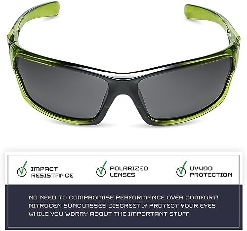 Nitrogen Polarized Wrap Around Sport Sunglasses for Men Women UV400 Protection Sun Glasses