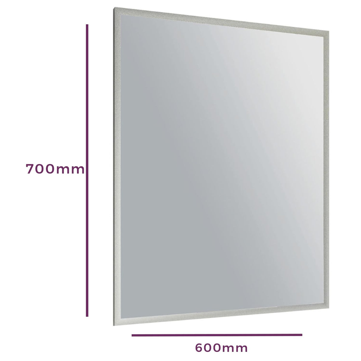 Go Bathrooms Aluminium Framed Bathroom Mirror 700mm x 600mm Wall-Mounted Bathroom Vanity Mirror Portrait Landscape Rectangular Mirror Modern Framed Design - Willow