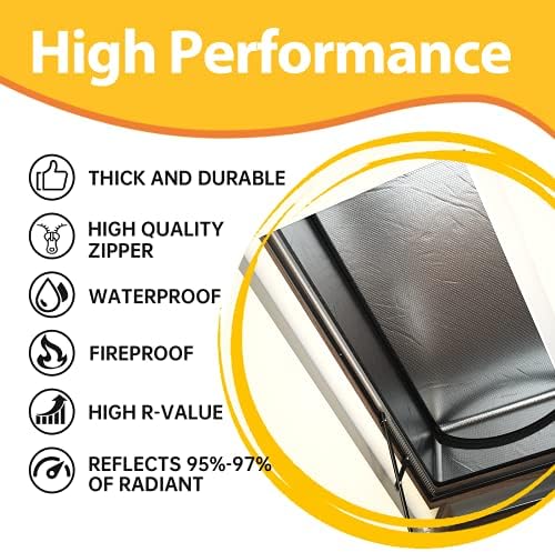 Attic Door Insulation Cover 25"x54"x11", Energy Saving Tent Attic Stairs Cover Ladder Pull Down Insulator, R-Value 15.5 Thicken Aluminum Foil Stairway Insulation with Zipper Fireproof