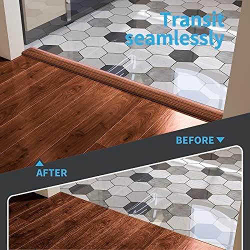 Art3d 10 FT Self Adhesive Vinyl Floor Transition Strip, Laminate Floor Strip Floor Flat Divider Strip for Joining Floor Gaps,Carpet Threshold Transition,Floor Tiles(1.57in, Cherry)