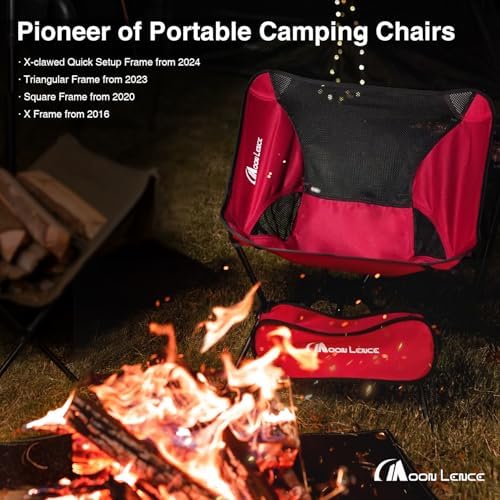MOON LENCE Portable Camping Chair Backpacking Chair - The 4th Generation Ultralight Folding Chair - Compact, Lightweight Foldable Chairs for Hiking Mountaineering, Beach