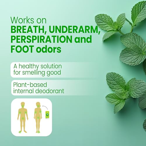 Body Mint Original | Chlorophyll Deodorizing Supplement for Full Body Freshness | Aluminum-Free Plant-Based Internal Deodorant | Fresh Underarms, Breath, Body & Feet | 50 tabs
