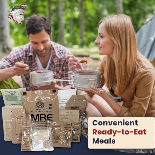 U.S. Military Meals Ready to Eat (12 Packs) - Flameless Heaters, Freeze Dried Meals w/Entree, Side Dishes, & More - MRE Packs for Emergency Survival, Hunting, & More - Inspection Date 2025 or Better