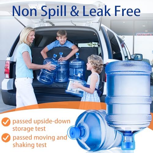 3 and 5 Gallon Water Jug Cap, Silicone Reusable Replacement Cap, Non Spill Bottle Caps for 55mm Bottle Water Dispenser Caps - Pack of 10